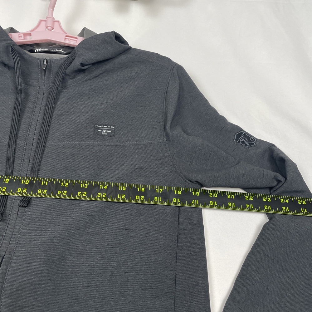 TravisMathew Mens Full Zip Hoodie Charcoal Gray Heathered Golf Jacket Small - Picture 3 of 10